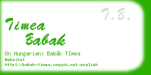 timea babak business card
