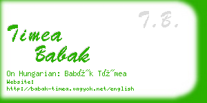 timea babak business card